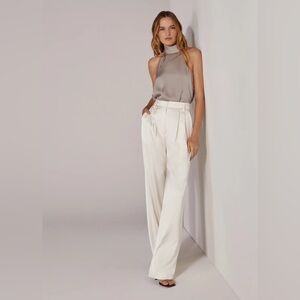 Favorite Daughter The Favorite Satin Ivory Pant Size 2